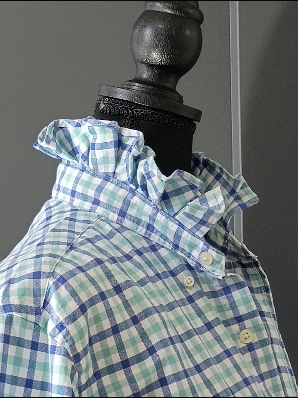 Upcycled Women's Ralph Lauren Ruffled Collar Shirt #046 - Picture 4 of 9
